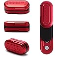 VANANA Mini Fidget Slider, Metal Card Fidget Slider Fidget Keychain Fidget Toy Adult Anxiety Anti Stress (Red)