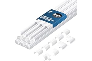 shinfly 2,4 m Canaleta Cables Pared Adhesivo – Canaleta para Cables Eléctricos, Cubre Cable – Esconder Cable para TV – Blanco 15 mm x 9 mm