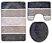 Produktbild Orion Badgarnitur 3 tlg. Set 50x80 cm grau dunkel grau WC Vorleger mit Ausschnitt geprüft nach OEKO-TEX Standard 100