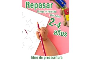 Repasar lineas y formas - libro de preescritura para niños 2-4 años: Libro de actividades infantiles - para los más pequeños que empiezan a aprender a ... el lápiz y dibujar formas (Grafomotricidad)
