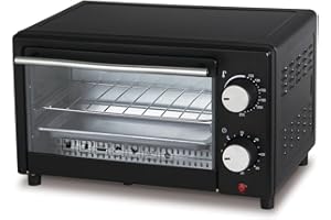 FLM SYSTEM FORNO FORNETTO ELETTRICO 10 LITRI 800W TIMER CON GRIGLIA E TEGLIA COLORE NERO