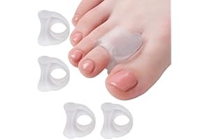 VIEXPAND 4 Pcs Separatori per dita dei piedi, Protezione Dito del Piede, Piccoli Raddrizzatori a Martello per Dita Storte, Alleviano lo Sfregamento e L'attrito