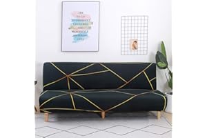 Jianyana Universel Housse Canapé Extensible sans Accoudoir, 3 Places Couverture de Canapé pour Banquette Clic Clac Pliant sans Accoudoirs, Protection de Canapé Salon, éblouissant