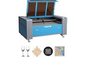 OMTech 130W Macchina per Incisore Laser CO2 1400×900mm Autofocus con Pannello di Controllo Digitale Aria Assistita RDWorks e Ruote Incisore con Taglio Laser Commerciale per Legno Vetro Acrilico