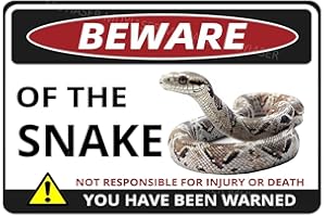 MUYIASER Beware Of The Snake Sign You Have Been Warned Aluminum Metal Tin Signs Door Sign Warning Sign For Zoo Fence Gate Yard Home Wall Decor 8x12 Inch
