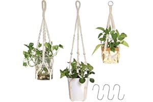 AceList Suspension Plante Macramé, Pot de Fleur Plante Suspension/Suspension Corde Plante Solide pour Intérieur Extérieur Décoration (3PCS)