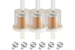 ZAMDOE 3Pcs 691035 493629 Fuel Filter for Briggs & Stratton 40 micron 1/4 Inline Fuel filter 12hp 17.5hp 27hp 35hp Engines Replace for Kawasaki 49019-7001 49019-0027 AM108356 7-07061