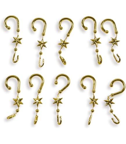 100 Stück Weihnachtsbaumhaken Gold Stern - Christbaum Aufhänger Für Kugeln & Deko