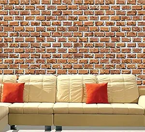 ALL YOUR DESIGN Self Adhesive Brick Design Wallpaper Wall Sticker for Home Decor, Living Room, Bedroom, Hall, Kids Room, Play Room (brick-wallpaper-pt13-02-5.5sqft-moq-5)