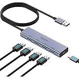 TSUPY Hub USB 3.0, Sdoppiatore USB Alimentato Multipla USB3.0 Aluminium Dock USB Dati con Cavo da 1,2m per PC, MacBook, Lapto