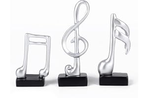Yunjuhop 3pcs Musical Decor Gifts Escultura Moderna,Figuras Decorativas Casa,Decoración del Hogar Estantes Negros,Decoración de Mesa para Salón,Oficina,Regalos,Souvenir (Plata)