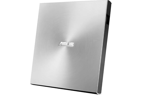 ASUS ZenDrive U9M Ultra Slim Graveur Externe Type C Compatible avec Windows et Mac OS, Couleur Argent + Logiciel Internet Security Kaspersky