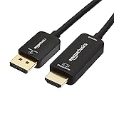 Amazon Basics - Cavo per display da DisplayPort a HDMI, 4K a 60 Hz, 1.8 m, Nero