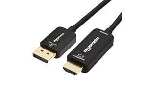 Amazon Basics DisplayPort to HDMI Cable, Uni-Directional, 1080p, 1920x1200, 4K@60Hz, 1.8m, Gold-Plated Plug, Black