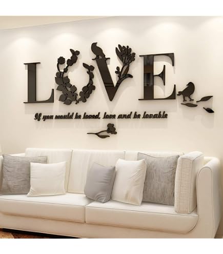 Wandtattoo 'Liebe Ist… Beim Aufwachen' – 120x49 Cm, Schwarz, Selbstklebend, Für Wohnzimmer, Bad, Schlafzimmer