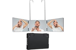 Transplant Espejo de Afeitar, Espejo para tocador-Espejo de Pared Montar-tocador Espejo retrovisor Espejo retrovisor de Tres Lados Que Pueden Estar en Cualquier Lugar colgado.…