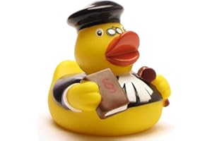 DUCKSHOP I Anatra di Gomma Giudici I Anatra Che squittisce I L: 7,5 cm - incl. Anatra di Gomma Portachiavi nel Set