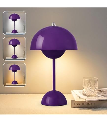 LUPATDY Paddenstoellampen Tafellamp Bloempotlamp Paddenstoel Lamp Draadloos, Touch Dimbaar, 3000k - 6000k, Moderne Oplaadbare Tafellamp met 3 Helderheidsmodi voor Slaapkamer, Kantoor, Bars en
