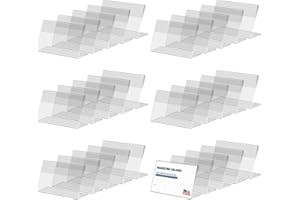 testyu 30 Piezas Expositor Metacrilato Transparente, 8 x 5 cm Porta Precios Transparente, Soporte de Sobremesa para Oficina Tienda Supermercado Promociones Restaurantes Transparente