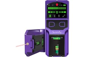 SUNMAY Rilevatore Tubi e Cavi Multifunzione, Scanner da Parete, 7 in 1 Rilevatore Tubi con Display LCD e Allarme Acustico per Trovare Linee Elettriche, Travi in Legno, Tubi Metallici, Ecc