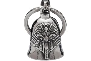 HEYOMI Campanella Moto Guardian Bell Originale, Campanellino Motociclisti, Portachiavi Moto Portafortuna, Angelo Custode Con Anello Appeso Per Auto Elettriche, Biciclette Ecc.