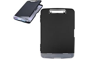 ACONDE Podkładka zaciskowa A4 z przegródką do przechowywania, schowek na deskę zaciskową, deska zaciskowa do pisania z klipsem o niskim profilu, do pracy