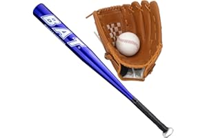 BIGTREE 25'' (63,5 cm) Alloy Baseballschläger mit 9'' Softball Sport Schläger Handschuhe für die Linke Hand Leichtes Sporttraining Slugger Training Jugend-Erwachsenen-Outdoor-Spiel Balken