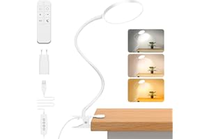 iFalarila 97 LED Lampada con Pinza con Telecomando 40CM Lampada da Lettura [Timer di 1 Ora] Lampada da Letto per Libro, Lavoro, Letto, Tavolo (Caricatore USB Incluso)