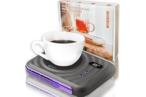 Wenbones Tassenwärmer, Elektrischer Kaffeewärmer, mit 3 Temperaturstufen, Warme Brise,100W,Mikrokristallglasplatte,Geeignet für kleine und große Tassen und Teller