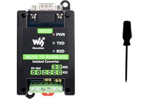 Waveshare RS232 To RS485/422 Active Digital Isolated Converter Onboard Original SP3232EEN&SP485EEN Chip RS232 DB9 Male Port for Industrial Control Equipment&High Communication Requirement Application