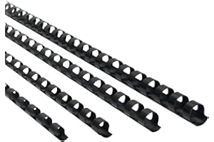RAYSON Grzebienie do wiązania w różnych rozmiarach, 6 mm/8 mm/10 mm/12 mm, 25 szt. w rozmiarze, pojemność wiązania 20-90 arkuszy, A4, czarne, opakowanie 100 szt