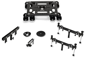 PROAIM Breeza Video/Film Solid Camera Dolly Slider z zakończeniem gąsienicowym, adaptuje głowice aparatu Mitchell, płaskie, 75 mm i 100 mm i lekkie dźwigi | operacje nadwyżki/podniecenia - tryb Hi-Hat/Low-Hat (DL-BRZA-01)