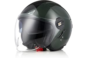 ORIGINE Motorradhelm Jethelm Roller Helm Scooter Helm Chopper Helm Moped Mofa Helm mit Doppelvisier ECE Zertifizierung