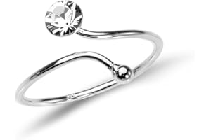 Sterling Silber Verstellbarer Zehenring mit 4mm CZ Kristall