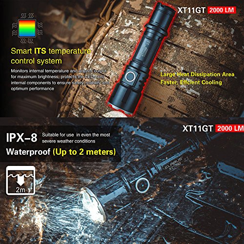 Klarus XT11GT Is Klarus XT11S Upgraded Version CREE XPH35 HI E4 LED 2000 Lumens 18650 Tactical Rechargeable Flashlight With 18650 3100mah Battery+Thenines USB Light - 9