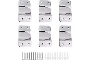 MZMing 6 Paires [12 pack] Support de Montage Dissimulé Embarqué Interverrouillage Pendaison Boucle Quincaillerie Murale en Acier Inoxydable pour Accrocher la Photo Miroir Cadre Dosseret Meubles