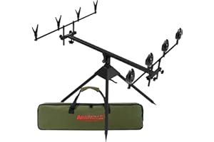 Arapaima Fishing Equipment Kit de support pour cannes à pêche avec supports et détecteurs, pour 4 cannes