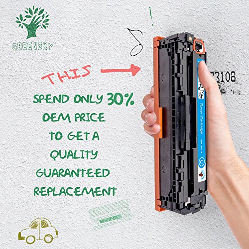 GREENSKY 4 paquetes cartucho de t  ner compartible de reemplazo para HP 131X CF210X CF211A CF212A CF213A para HP LaserJet Pro 200 Color M251n  Color M276n  M251nw  M276nw Impresora -  1 Negro  1 Cian  1 Amarillo  1 Magenta 