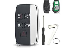 GZXNKEY 5 Buttons For Range Rover Key Landrover Remote Range Rover Evoque Key Range Rover Sport Key Jaguar F Pace fob F Type Key Fob Evoque Key 2011 433Mhz with Blade