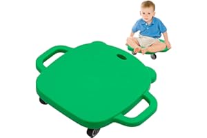 YOSAMY Kids Sitting Scooter Board with Handle,360° Swivel Wheels, Safe & Stable Sensory Scooter for Indoor/Outdoor Play, Improves Balance & Motor Skills, Ages 3+