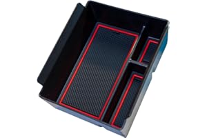 MEDZUK Kompatibel mit Skoda Kodiaq 2024-2025 2026 Auto Mittelkonsole Aufbewahrungsbox Armlehnen Tray Center Console Organizer Handschuhfach Zubehör (Rot)
