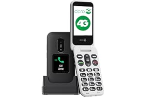 DORO Telefon – Doro Leva E30 – 4G Klapphandy für Senioren – 2,8 Zoll Display, externes Display, kontrastreiche Tasten, klarer Klang, Kamera – Doro Secure-Taste – Inklusive Ladestation – Schwarz/Weiß