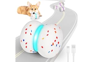 Rawhui Balle pour Chien Jouet Interactif Chien Jeu Intelligence Chien Balles pour Chiens, à roulement Automatique pour Moyens Chiens, Rechargeable par USB, Inodore et Inoffensif