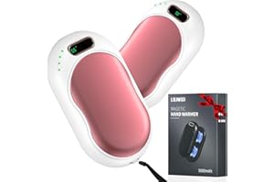 LIUWID Elektryczny ogrzewacz do dłoni, z możliwością ponownego ładowania, 2 sztuki, 5000 mAh, przenośny ogrzewacz do rąk, wielokrotnego użytku, 3 tryby ogrzewania, 15 h, ciepły prezent dla kobiet i mężczyzn