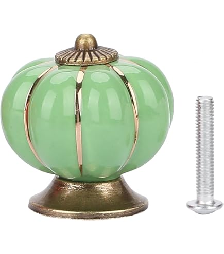 Maniglie Per Mobili A Forma Di Zucca - Ceramica Bianca, Confezione Da 8 Pezzi