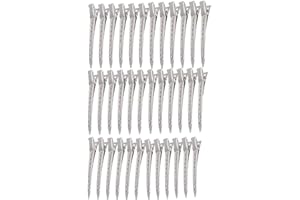 BKRDTY Clip di Sezionamento 36 pezzi 3.5 Pollici Beccucci Capelli Becchi d'oca per Capelli in Metallo con Fori per Parrucchiera da Acconciatura