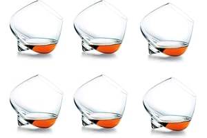 liuduo Whisky Bicchieri Per Liquore, Tumbler Rum Vino, Senza Stelo, Calici, Vetro Cristallo Cocktail, Tazzine Whiskey Grappa Cognac Bicchierini Tazze,6pcs