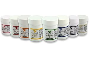 LESEPIDADO SRL Gel Color Alimentare 30gr Kit 8 colori Lesepidado. Molto concentrati. Ideali per prodotti a base acqua, per colorare panna, crema al burro, glassa, pasta di zucchero, impasti