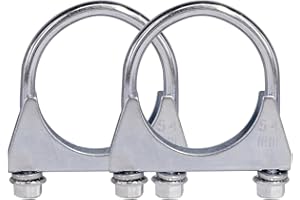 KRTOPO 2 Piece Car Clamp M8 Pipe Clamp Ø52-80 mm Special Clamp for Exhaust Pipe U-Shaped Galvanized Pipe Clamp (54mm)