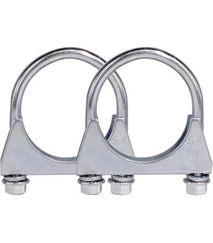 Heavy Duty Universal Exhaust U-Bolt Clamps – Adjustable For Pipes 36mm To 67mm – Zinc Plated With Nuts